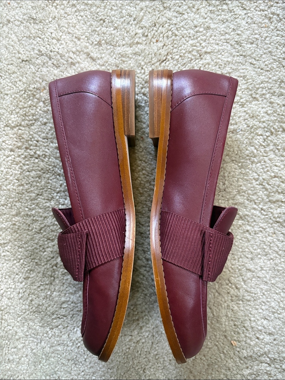 Quince Women's Burgundy Bow Loafers - Picture 5 of 13